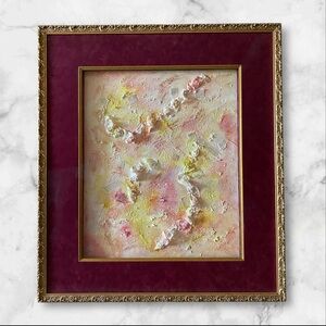 Abstract Textured Art in Gold Frame
